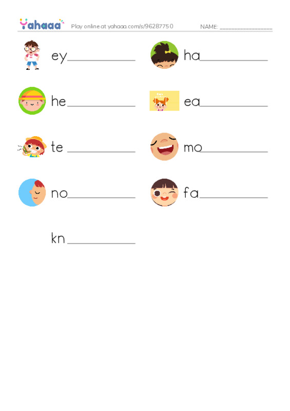 Write the word rows worksheet for KB1 body