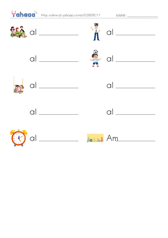 Write the word rows worksheet for 1000 Basic English Word Game A4