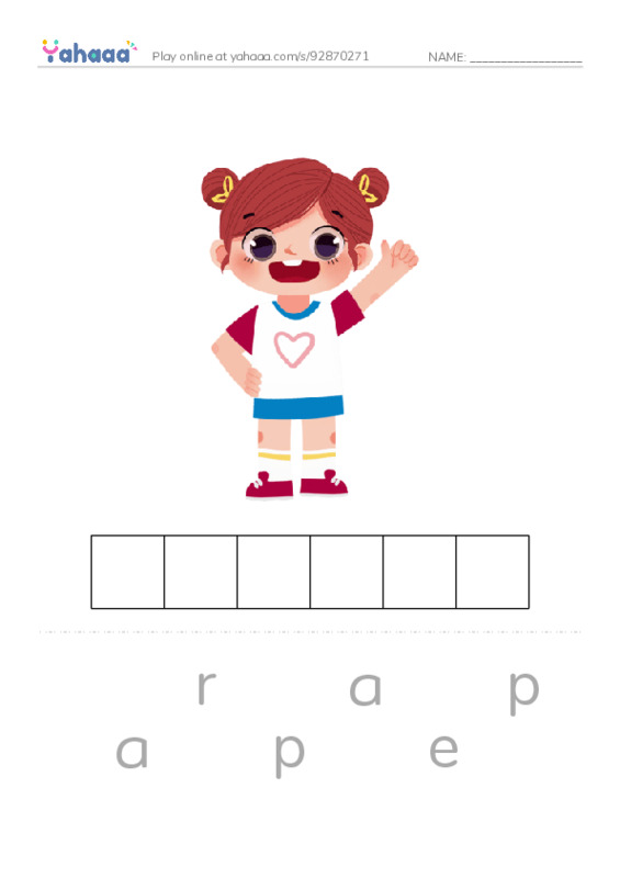 Letter scramble puzzle worksheet for 1000 Basic English Word Game A6