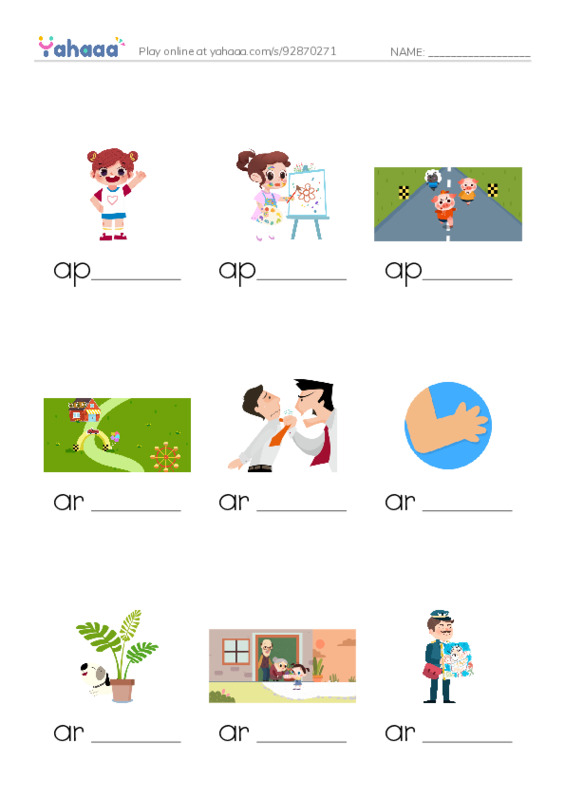 Finish the word worksheet for 1000 Basic English Word Game A6