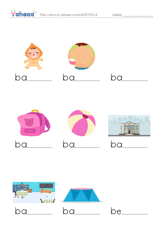Finish the word worksheet for 1000 Basic English Word Game B1