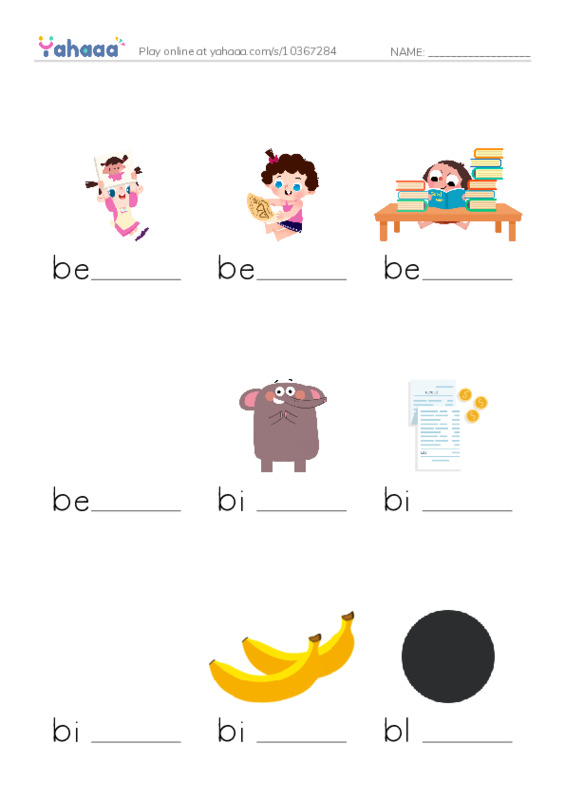 Finish the word worksheet for 1000 Basic English Word Game B3