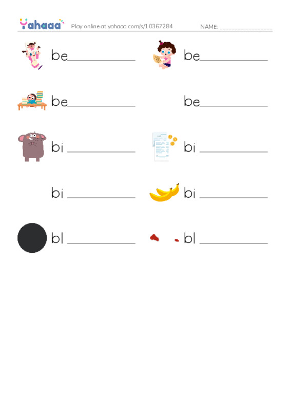 Write the word rows worksheet for 1000 Basic English Word Game B3