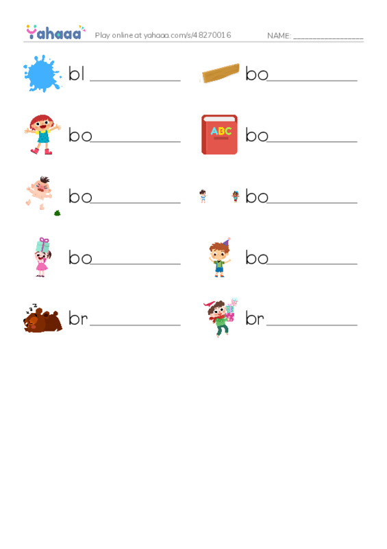 Write the word rows worksheet for 1000 Basic English Word Game B4