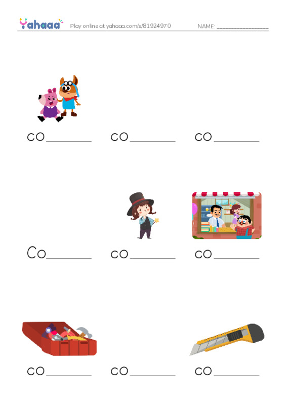 Finish the word worksheet for 1000 Basic English Word Game C6