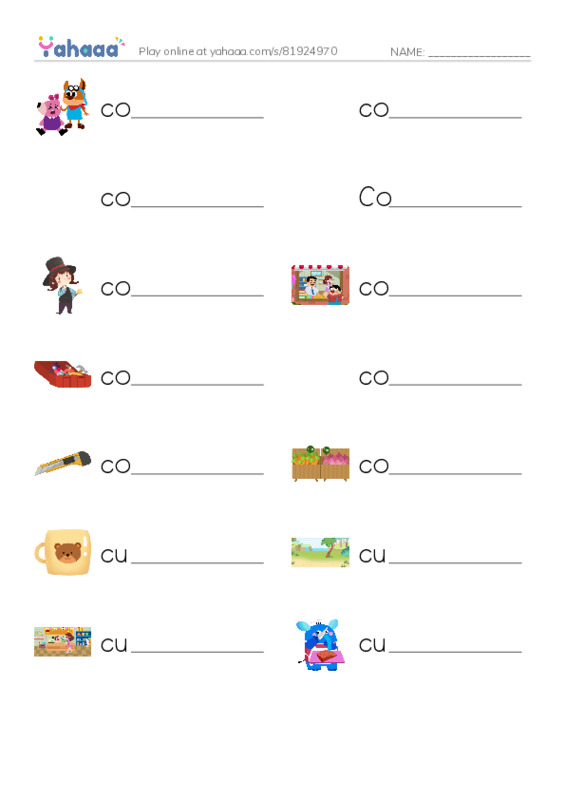 Write the word rows worksheet for 1000 Basic English Word Game C6