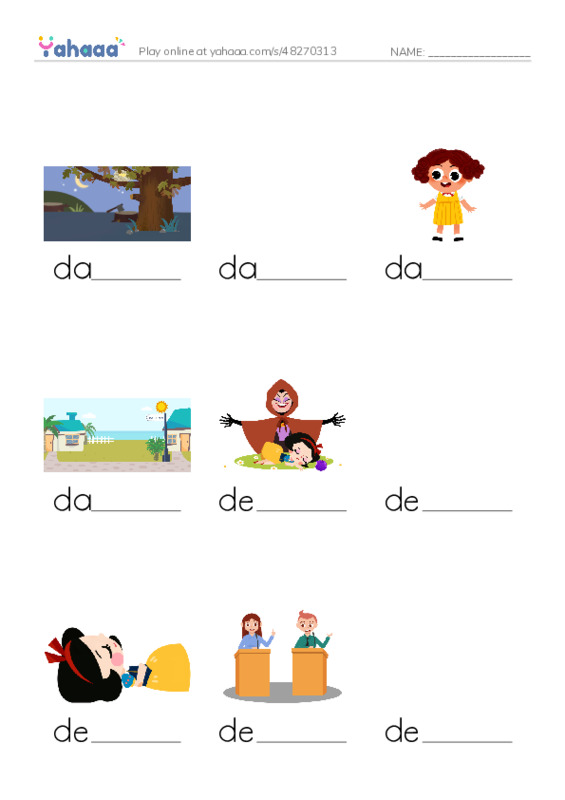 Finish the word worksheet for 1000 Basic English Word Game D1