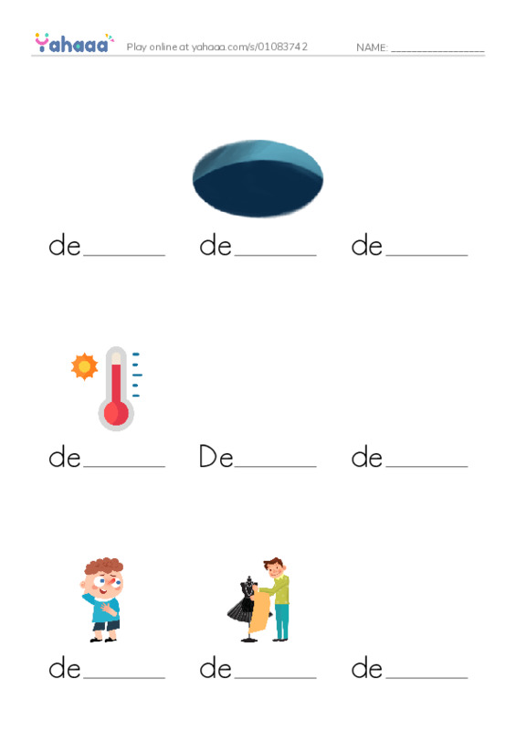 Finish the word worksheet for 1000 Basic English Word Game D2