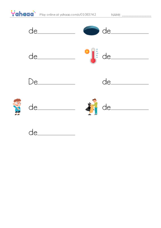 Write the word rows worksheet for 1000 Basic English Word Game D2