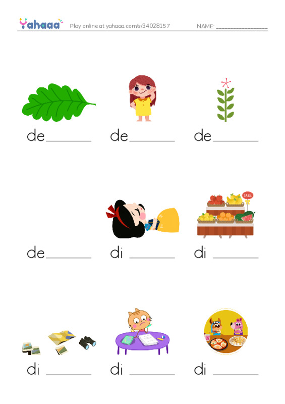 Finish the word worksheet for 1000 Basic English Word Game D3