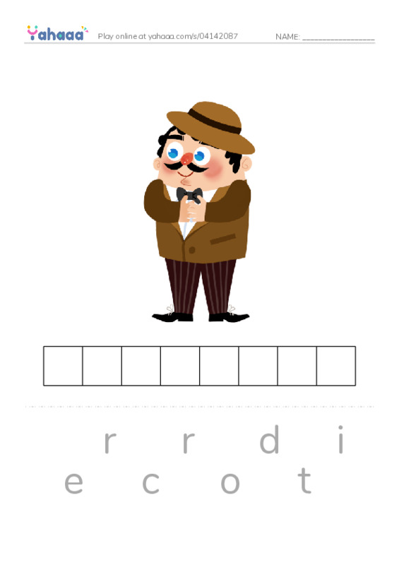 Letter scramble puzzle worksheet for 1000 Basic English Word Game C7