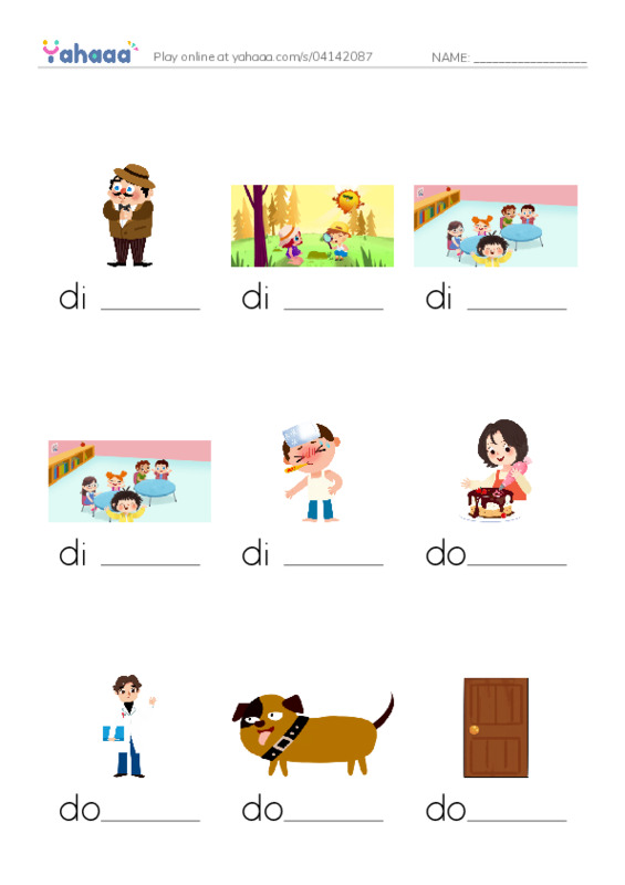 Finish the word worksheet for 1000 Basic English Word Game C7
