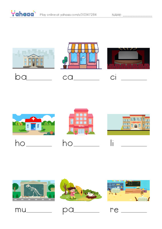 Finish the word worksheet for Unit 5 Vocabulary