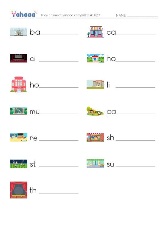 Write the word rows worksheet for Unit 5 Vocabulary