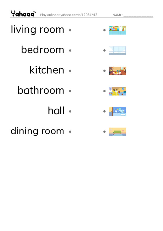 Draw a line to match worksheet for Kid's box 1 unit 11