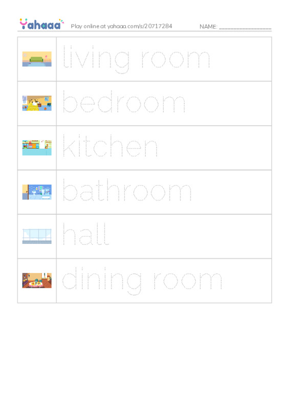 Picture and word rows worksheet for Kid's box 1 unit 11