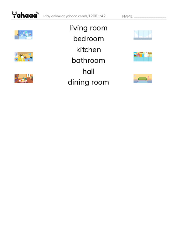 Match both sides worksheet for Kid's box 1 unit 11