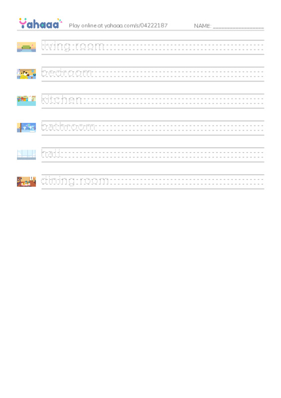 Handwriting lines worksheet for Kid's box 1 unit 11