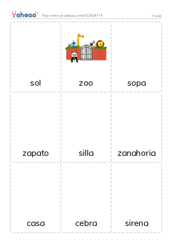 Picture flashcards worksheet for Vocab
