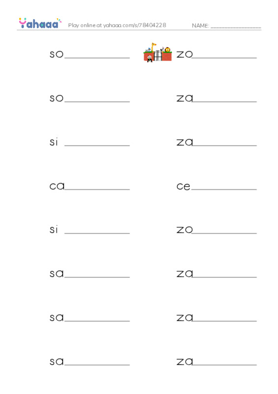 Write the word rows worksheet for Vocab