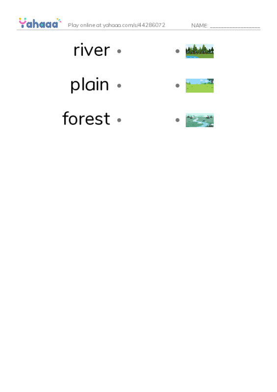 Draw a line to match worksheet for Marie's geography