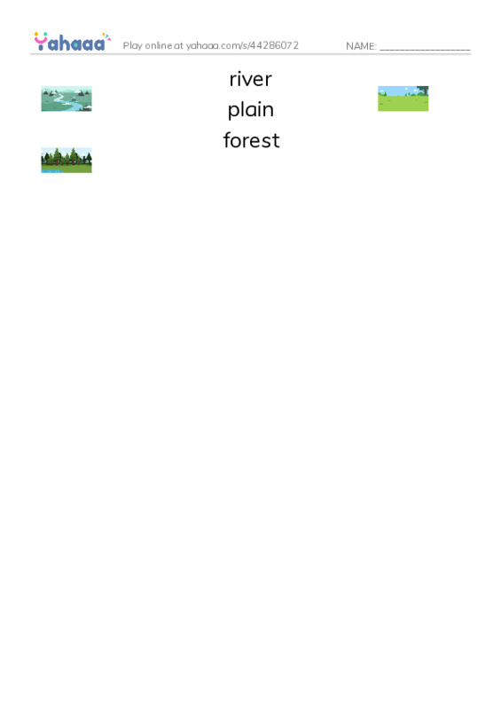 Match both sides worksheet for Marie's geography