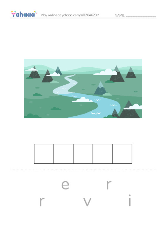 Letter scramble puzzle worksheet for Marie's geography