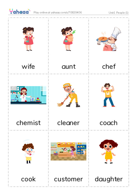 Picture flashcards worksheet for Unit1 People (1)