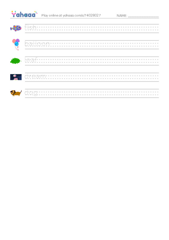 Handwriting lines worksheet for Adventure