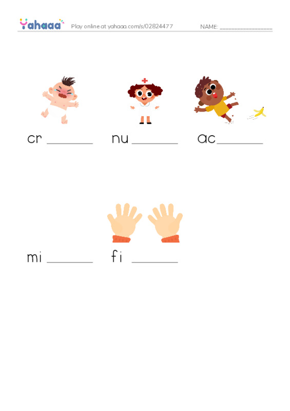 Finish the word worksheet for Lesson 19
