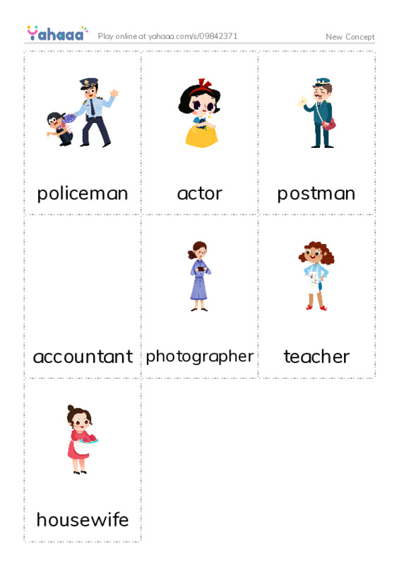 Picture flashcards worksheet for New Concept