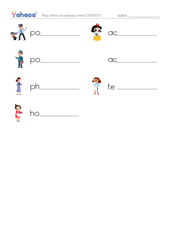 Write the word rows worksheet for New Concept