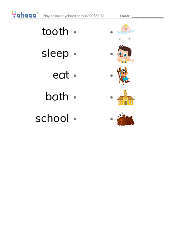 Draw a line to match worksheet for Routine AD