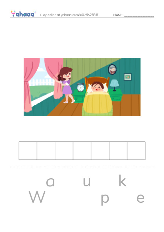 Letter scramble puzzle worksheet for Routine AD