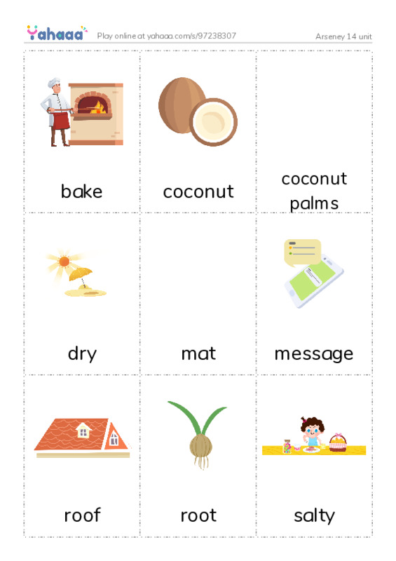 Picture flashcards worksheet for Arseney 14 unit
