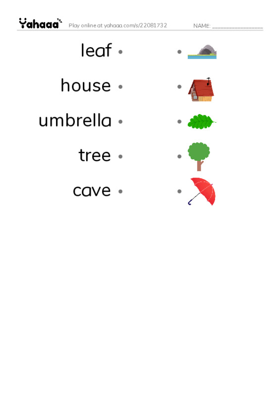 Draw a line to match worksheet for What gives cover