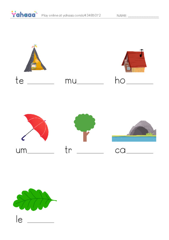 Finish the word worksheet for What gives cover