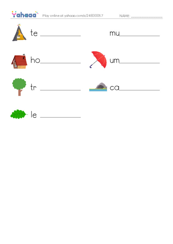 Write the word rows worksheet for What gives cover