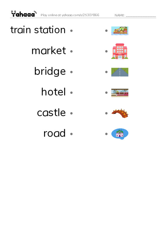 Draw a line to match worksheet for 13