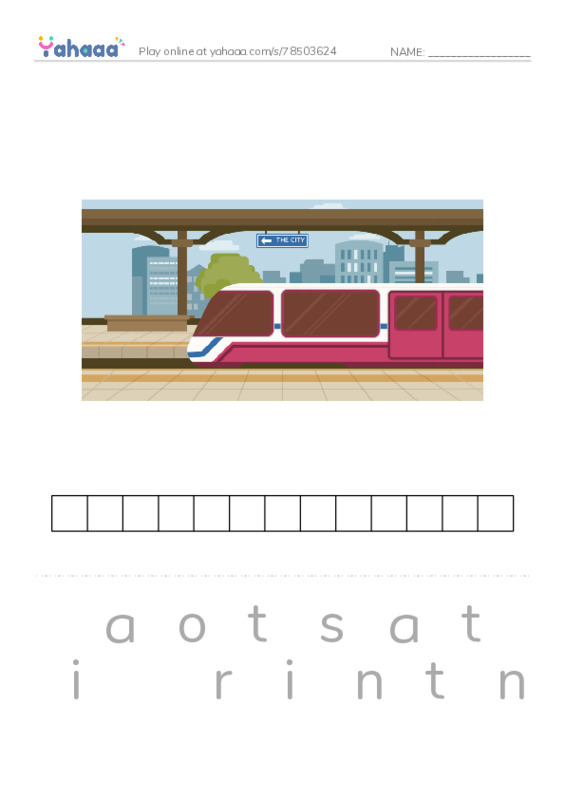 Letter scramble puzzle worksheet for 13