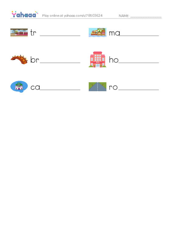 Write the word rows worksheet for 13