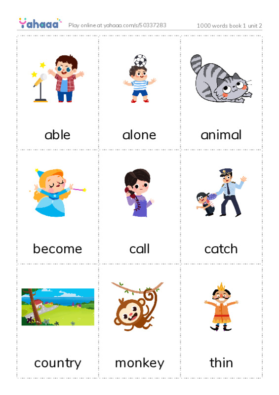 Picture flashcards worksheet for 1000 words book 1 unit 2