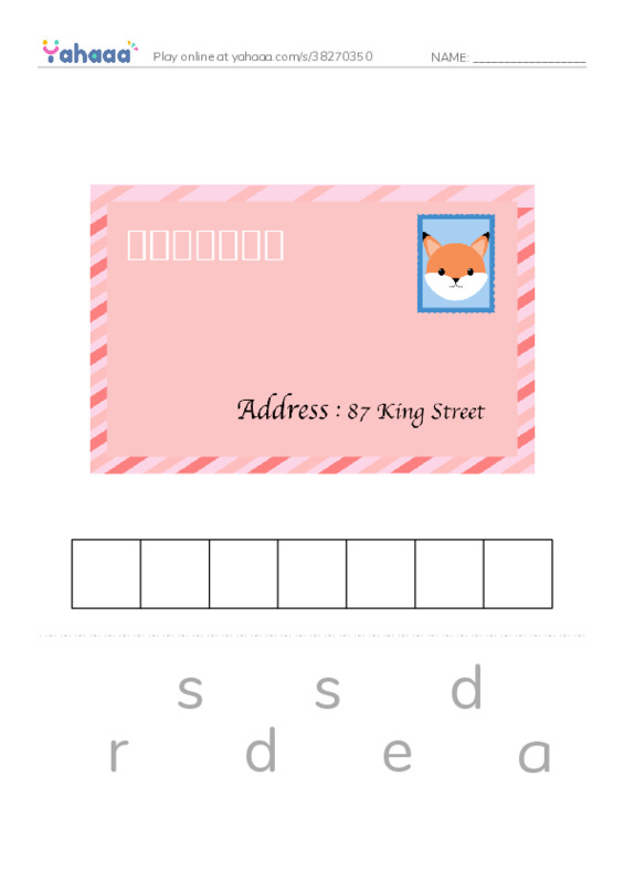 Letter scramble puzzle worksheet for 1000 words book 1 unit 3