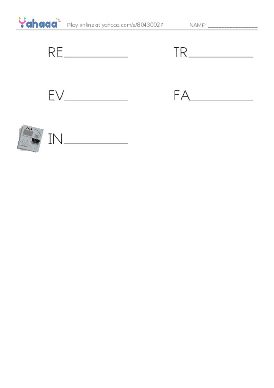 Write the word rows worksheet for truth