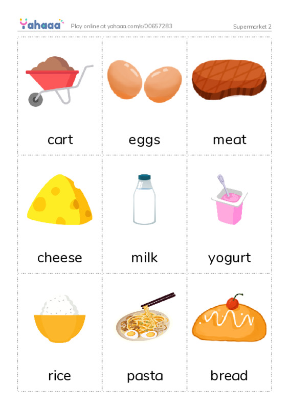Picture flashcards worksheet for Supermarket 2