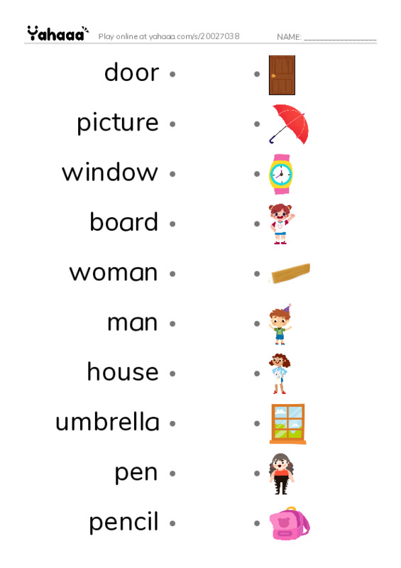 Draw a line to match worksheet for Basic 1