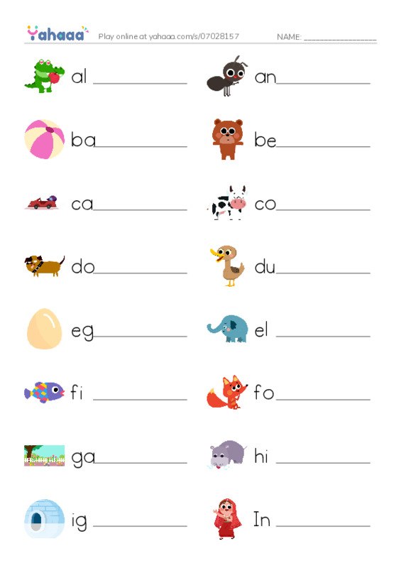 Write the word rows worksheet for review2-32