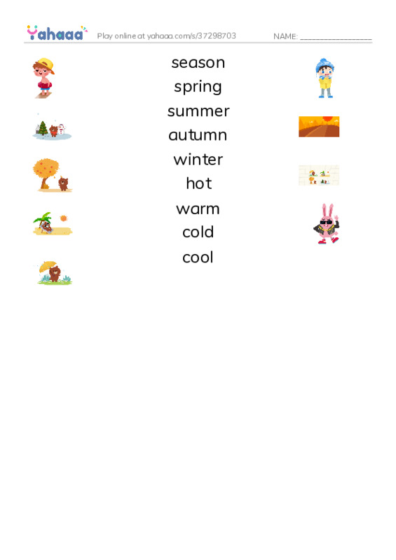 Match both sides worksheet for season