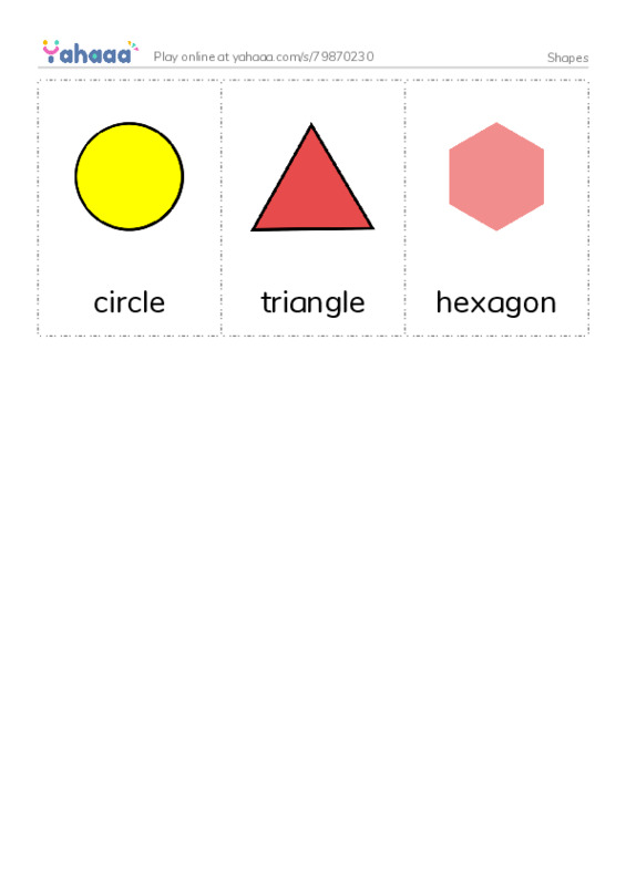 Picture flashcards worksheet for Shapes