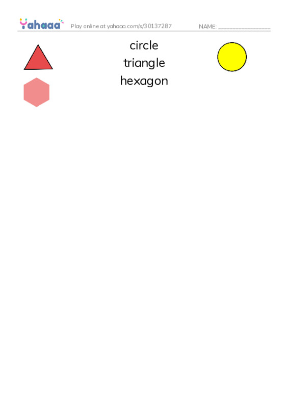 Match both sides worksheet for Shapes
